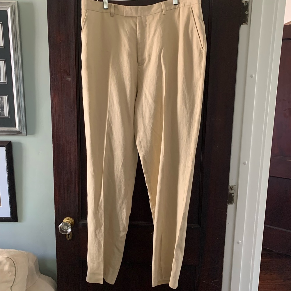 Samuel Windsor Custom high quality 100%Italian linen pants.38 x 33
